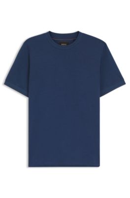 Camiseta de algod&oacute;n de lujo con cuello de forro fino, Celeste