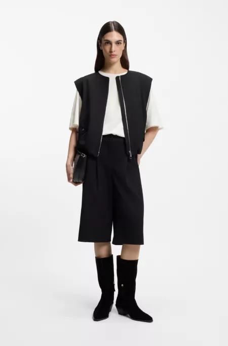 Mesh-insert T-shirt in cotton jersey