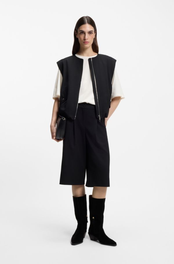 Mesh-insert T-shirt in cotton jersey - image 2