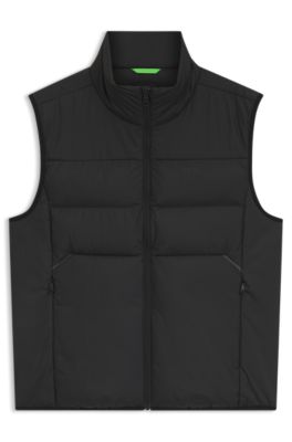 Doudoune Regular sans manches avec poches zipp&eacute;es, Noir