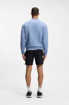 Cotton-terry sweatshirt with tennis artwork, Light Blue
