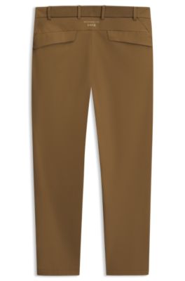 Porsche x BOSS pantalones regular fit de tejido el&aacute;stico, Marr&oacute;n