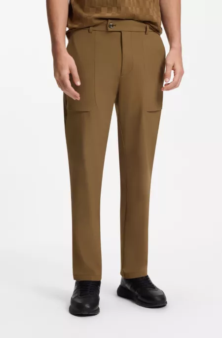 Porsche x BOSS regular-fit pants in stretch fabric