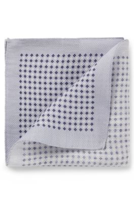 Carr&eacute; de poche BOSS BY BECKHAM en lin et coton, Gris