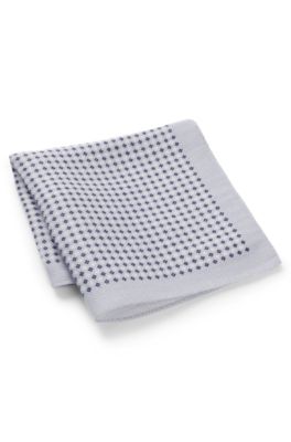 Carr&eacute; de poche BOSS BY BECKHAM en lin et coton, Gris