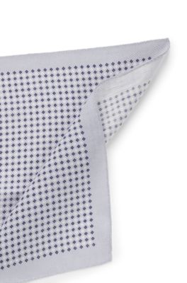 BOSS BY BECKHAM pocket square in linen and cotton, Grey