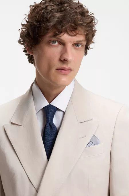 BOSS BY BECKHAM pocket square in linen and cotton