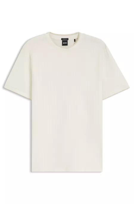 Regular-fit T-shirt in striped cotton