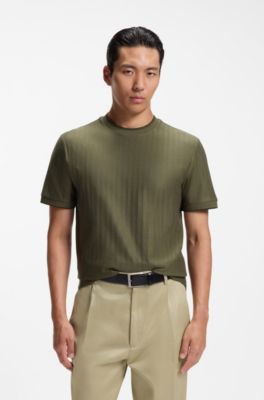 Camiseta regular fit de algod&oacute;n a rayas, Cal