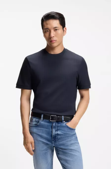 Regular-fit T-shirt in striped cotton