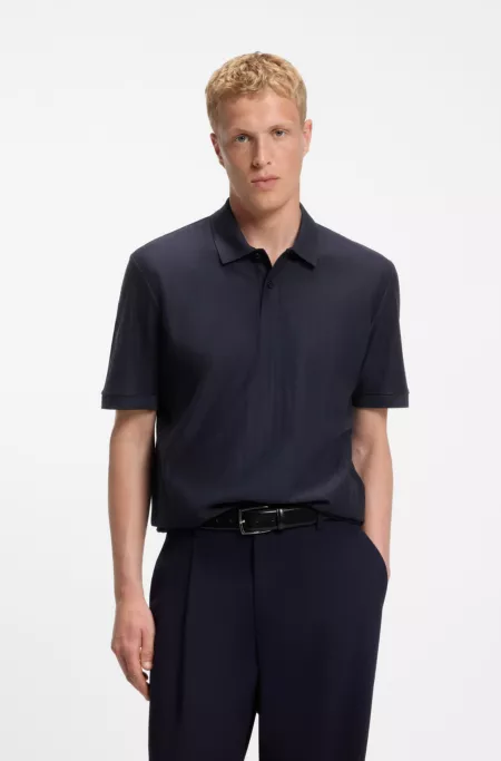 Striped cotton polo shirt with tipping