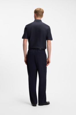 Polo de algod&oacute;n con detalles de rayas, Azul oscuro