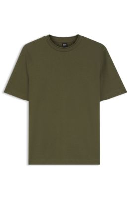 Regular-fit T-shirt in stretch cotton blend, Light Green