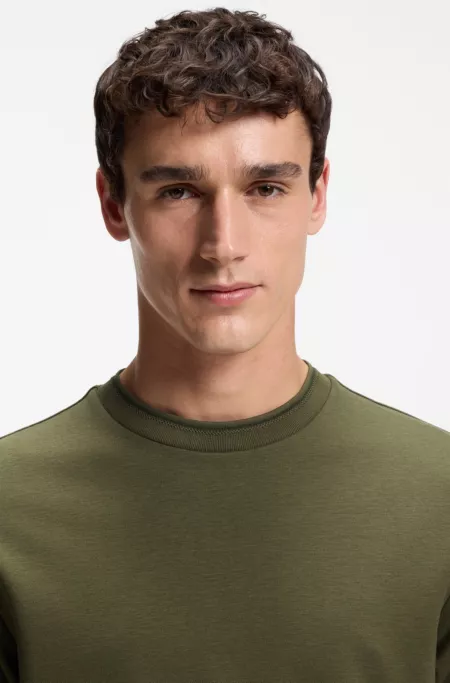 Regular-fit T-shirt in stretch cotton blend