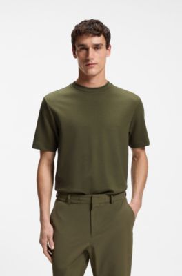 Regular-fit T-shirt in stretch cotton blend, Light Green