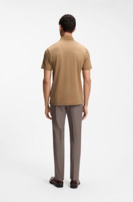 Polo de algod&oacute;n con jacquard en dos tonos, Beige
