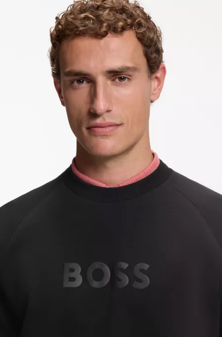 Crewneck sweatshirt with a puffed logo