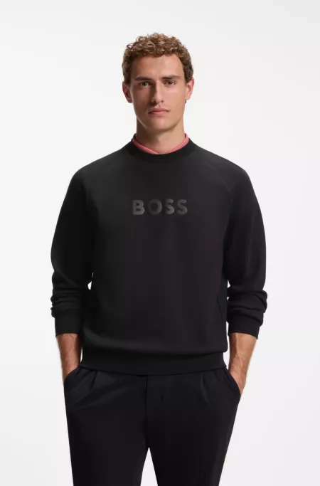 Crewneck sweatshirt with a puffed logo