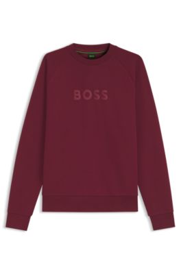 Crewneck sweatshirt with a puffed logo, Dark pink