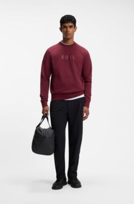 Crewneck sweatshirt with a puffed logo, Dark pink