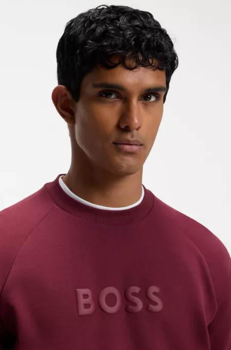 Crewneck sweatshirt with a puffed logo