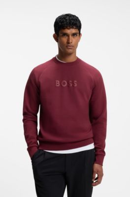 Crewneck sweatshirt with a puffed logo, Dark pink
