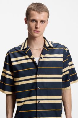 Relaxed-fit shirt in printed cotton poplin, Patterned