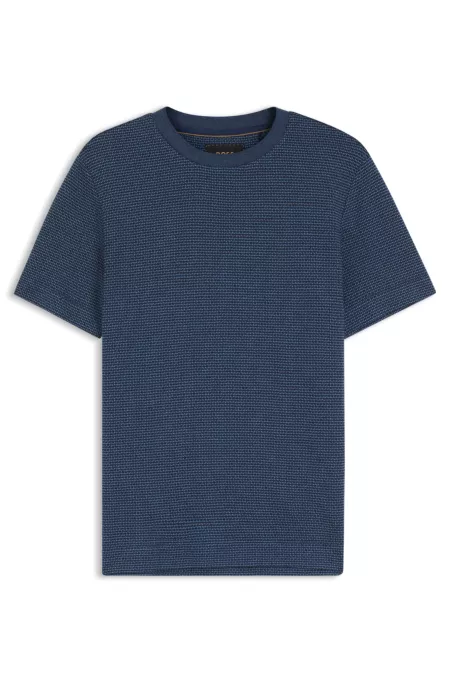 Mouliné T-shirt in cotton, linen, and silk
