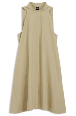 Robe Relaxed en popeline de coton, Kaki