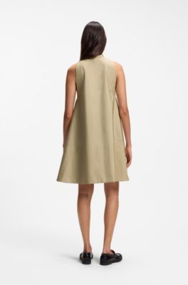 Robe Relaxed en popeline de coton, Kaki
