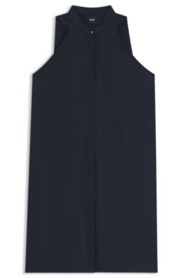 Vestido relaxed fit de popel&iacute;n de algod&oacute;n, Azul oscuro