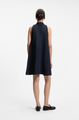 Robe Relaxed en popeline de coton, Bleu fonc&eacute;