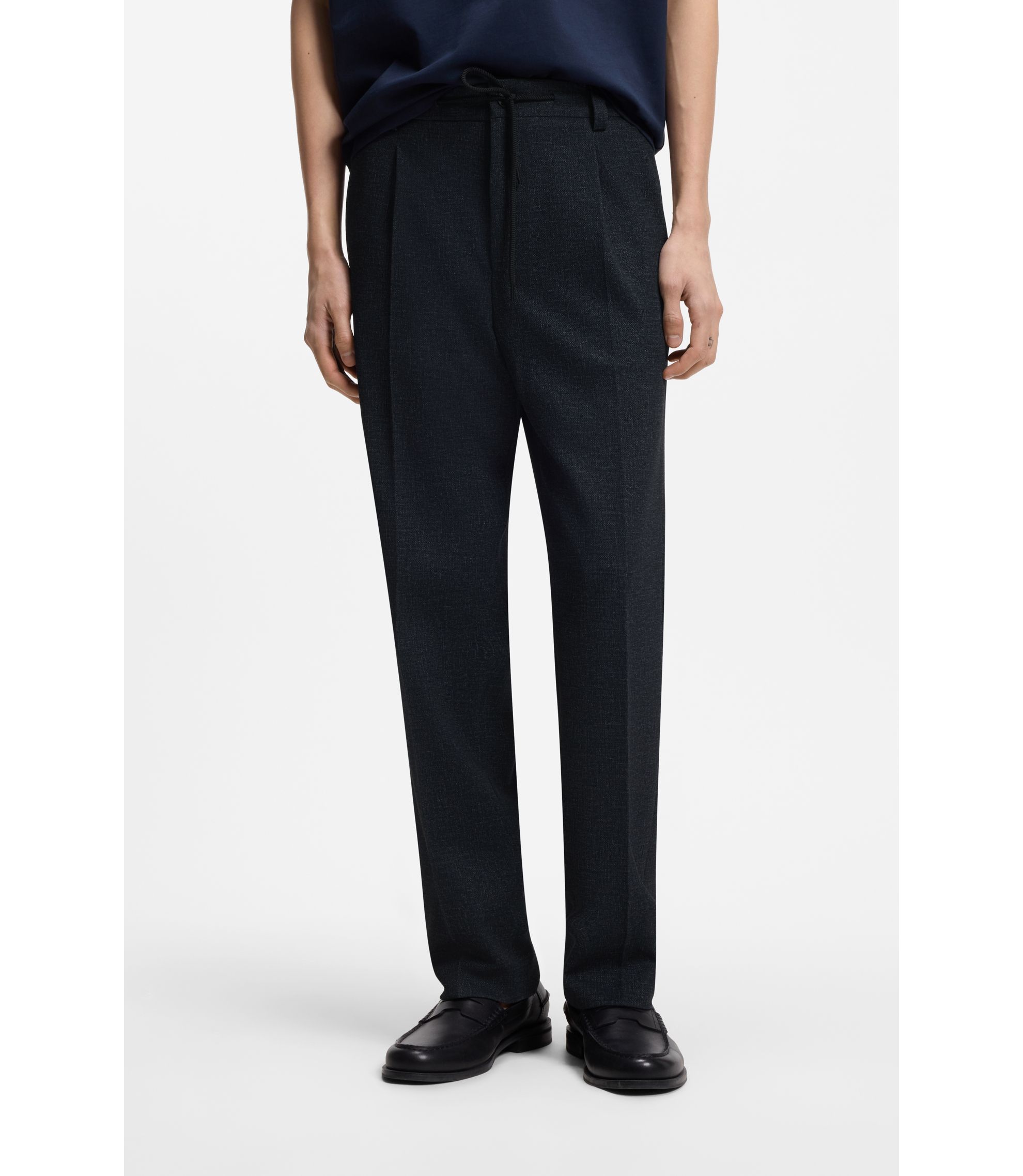 ヒューゴボス パンツ 紺 ネイビー テーパード アンクル /AO45 ■GY20 HUGO BOSS | Men's Designer Pants