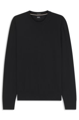 Merino wool sweater in a regular fit, Black