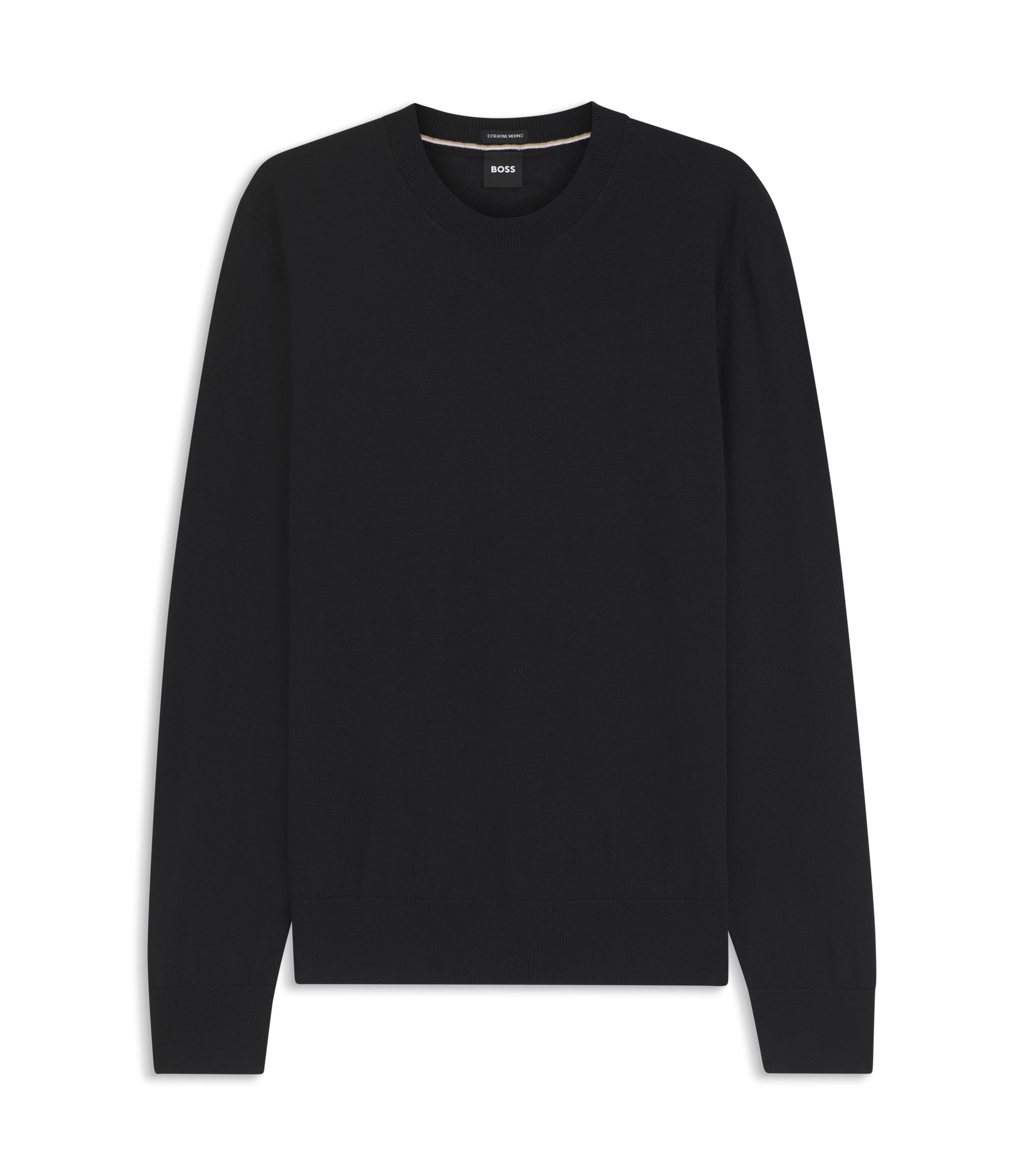 BOSS - Merino wool sweater in a regular fit - Black