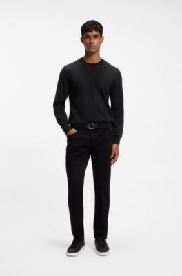 Merino wool sweater in a regular fit, Black