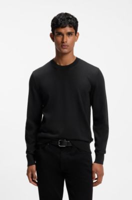 Merino wool sweater in a regular fit, Black