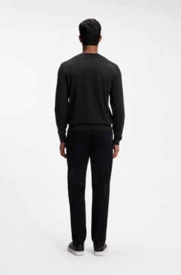 Merino wool sweater in a regular fit, Black