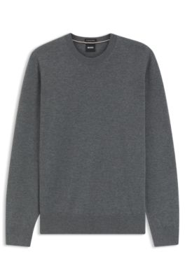 Jersey regular fit en lana merina, Gris
