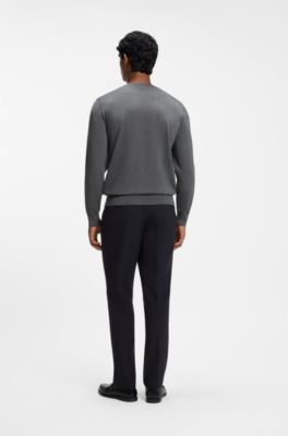 Merino wool sweater in a regular fit, Grey