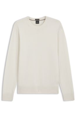 Merino wool sweater in a regular fit, White