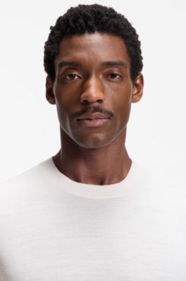 Merino wool sweater in a regular fit, White