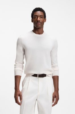 Merino wool sweater in a regular fit, White