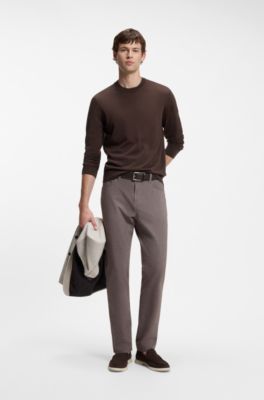 Merino wool sweater in a regular fit, Dark Brown