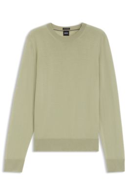 Merino wool sweater in a regular fit, Khaki