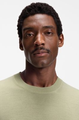 Merino wool sweater in a regular fit, Khaki