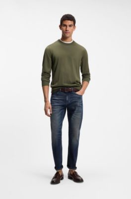Merino wool sweater in a regular fit, Light Green