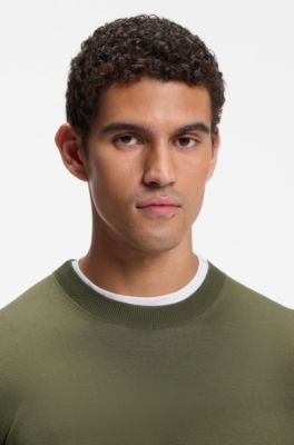 Merino wool sweater in a regular fit, Light Green