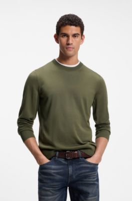 Merino wool sweater in a regular fit, Light Green
