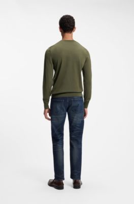 Merino wool sweater in a regular fit, Light Green